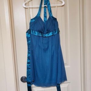 Juniors small teal halter formal